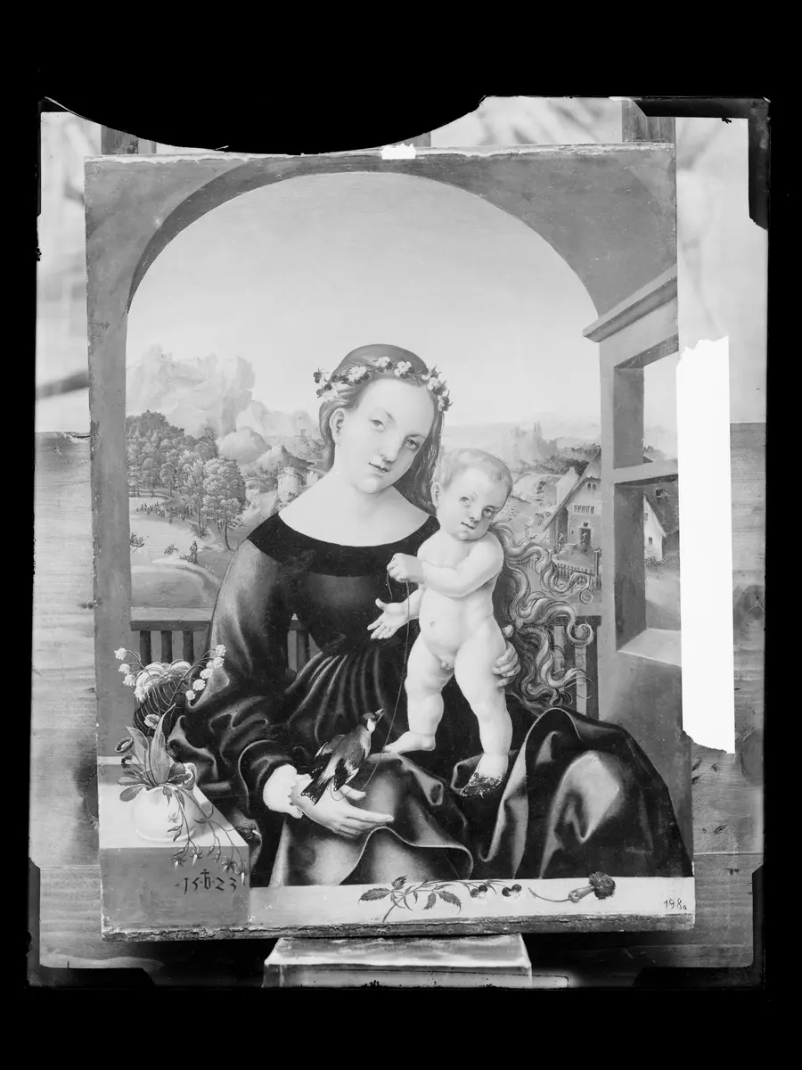 Maria mit Kind und Stieglitz