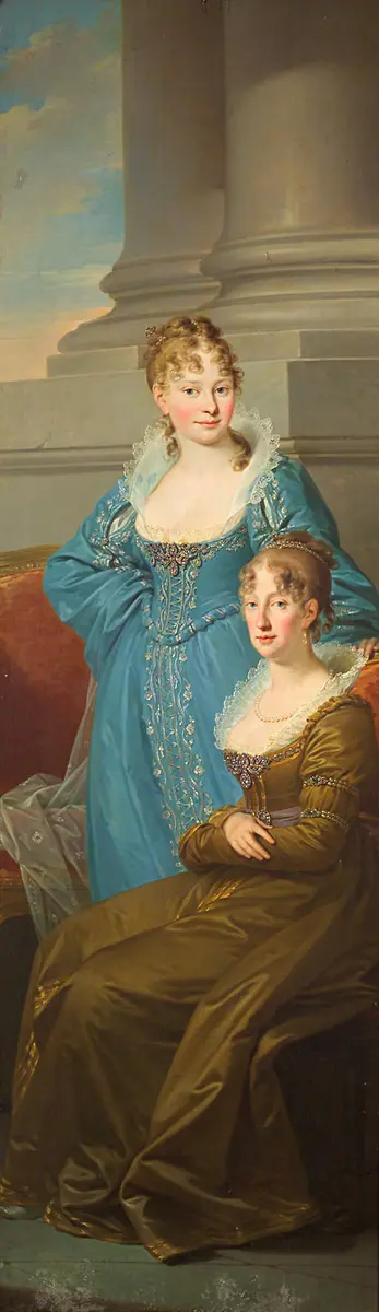 Zwei Erzherzoginnen (?): Elisabeth von Würtemberg (1767-1790) und Maria Theresia von Neapel (1772-1807), zwei Gemahlinnen Franz II. (I.) ?