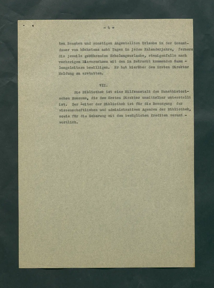 Dienstvorschriften für das Kunsthistorische Museum