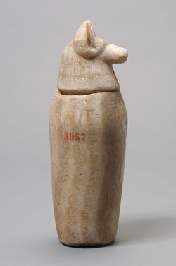 Kanope mit Deckel in Form eines Schakalkopfes