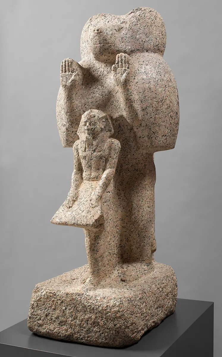 Mantelpavian mit König