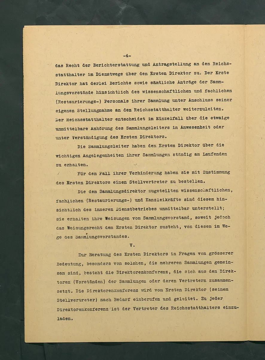 Dienstvorschrift für das Kunsthistorische Museum in Wien