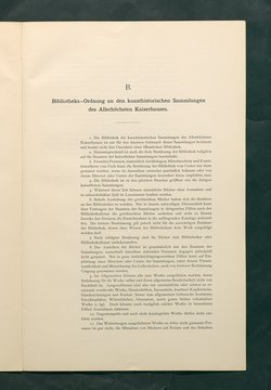 Bestimmungen für den Dienstbetrieb in den kunsthistorischen Sammlungen des Allerhöchsten Kaiserhauses