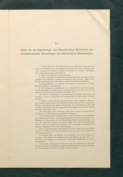 Bestimmungen für den Dienstbetrieb in den kunsthistorischen Sammlungen des Allerhöchsten Kaiserhauses