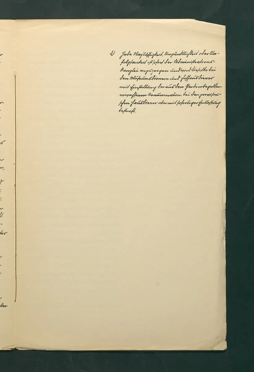 handschriftliche Dienstordnung für Museumsaufseher