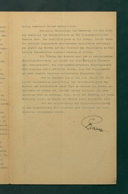 Entwurf einer Besuchsordnung für das Kunsthistorische Museum, Winter 1919/20
