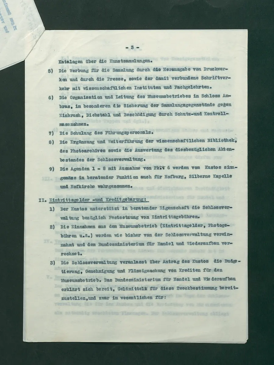 Vereinbarung zu den Sammlungen in Schloss Ambras