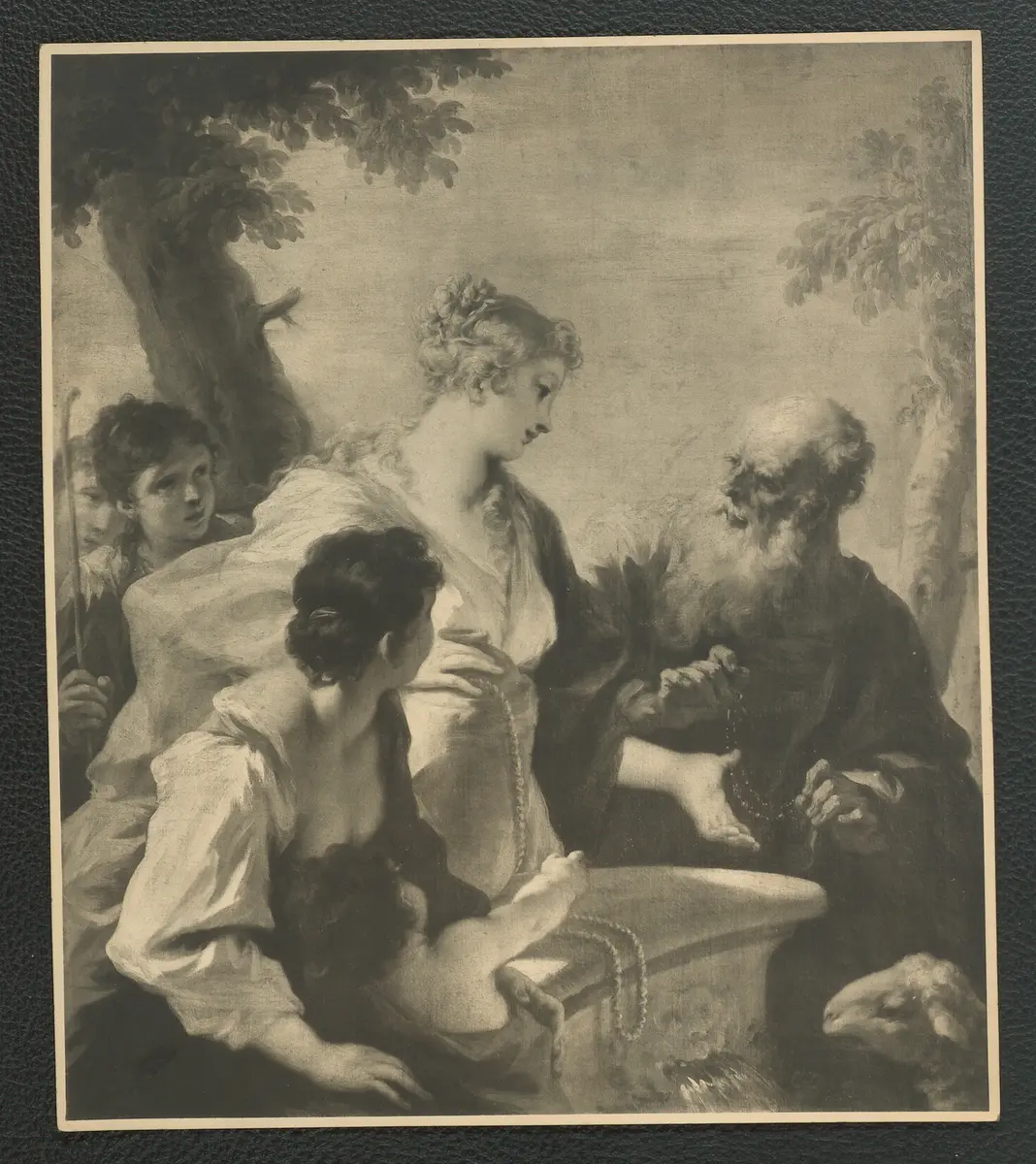 Pellegrini: Rebekka am Brunnen. Leinwand 124 x 108 cm