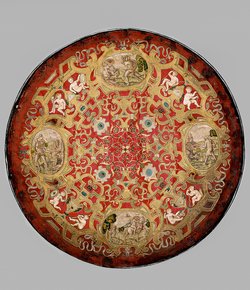 Rundschild aus einem all'antica ensemble mit Sturmhaube