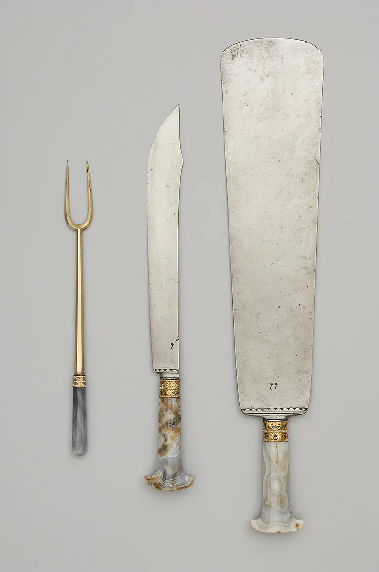 Gabel, Vorschneidemesser und Vorlegemesser