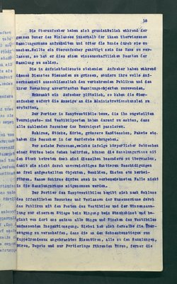 Dienstbestimmungen für das Aufsichtspersonal in den Sammlungen