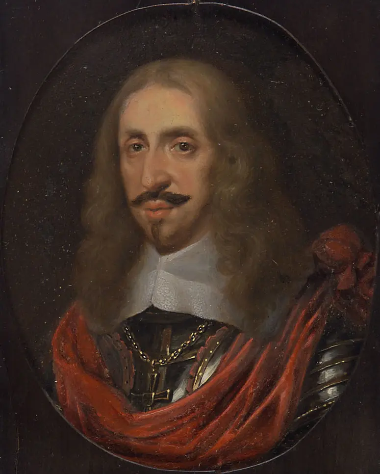 Leopold Wilhelm, geboren 1614, Bischof v. Passau u. Straßburg 1625, v. Halberstadt 1628, v. Olmütz 1637, v. Breslau 1655, Hoch- und Deutschmeister 1642, Statthalter d. Niederlande 1646-56, gestorben 1662; Sohn Kaiser Ferdinands II. aus 1. Ehe