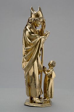 Hl. Bischof mit einem Knaben (Fragment)