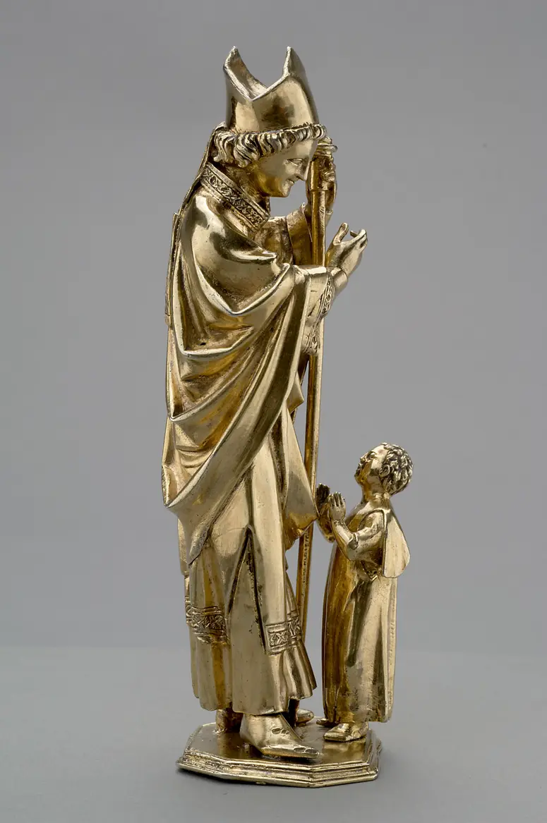 Bishop Saint with a Boy (Fragment)