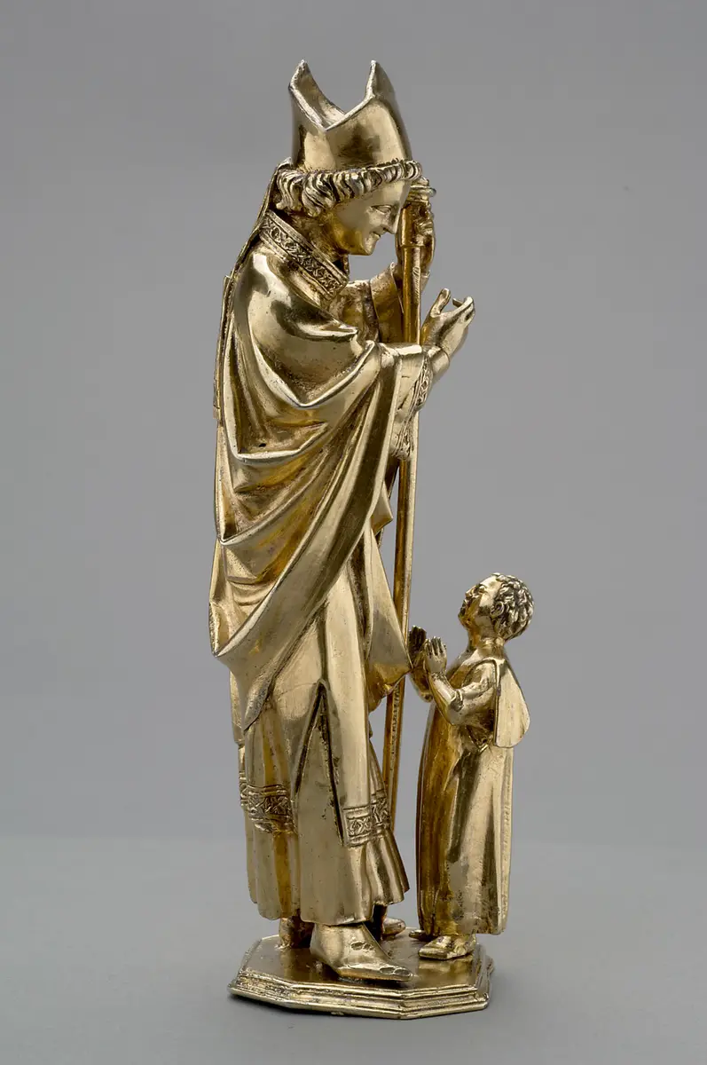 Hl. Bischof mit einem Knaben (Fragment)