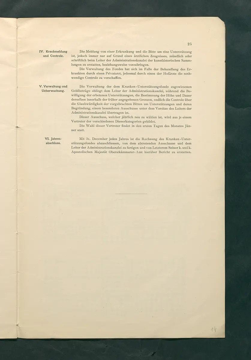 Bestimmungen für den Dienstbetrieb in den kunsthistorischen Sammlungen des Allerhöchsten Kaiserhauses