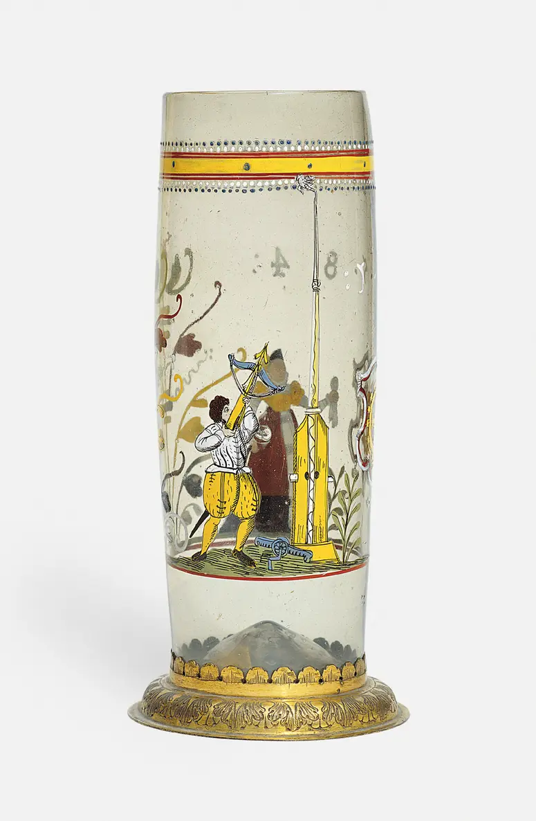 Drinking Glass (Stangenglas) Commemorating a Shooting Match