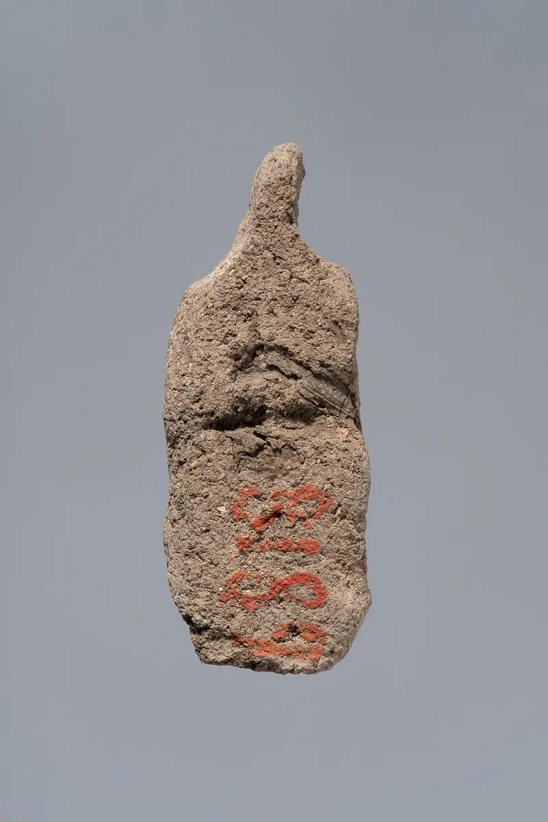 Ächtungsfigur mit Aufschrift