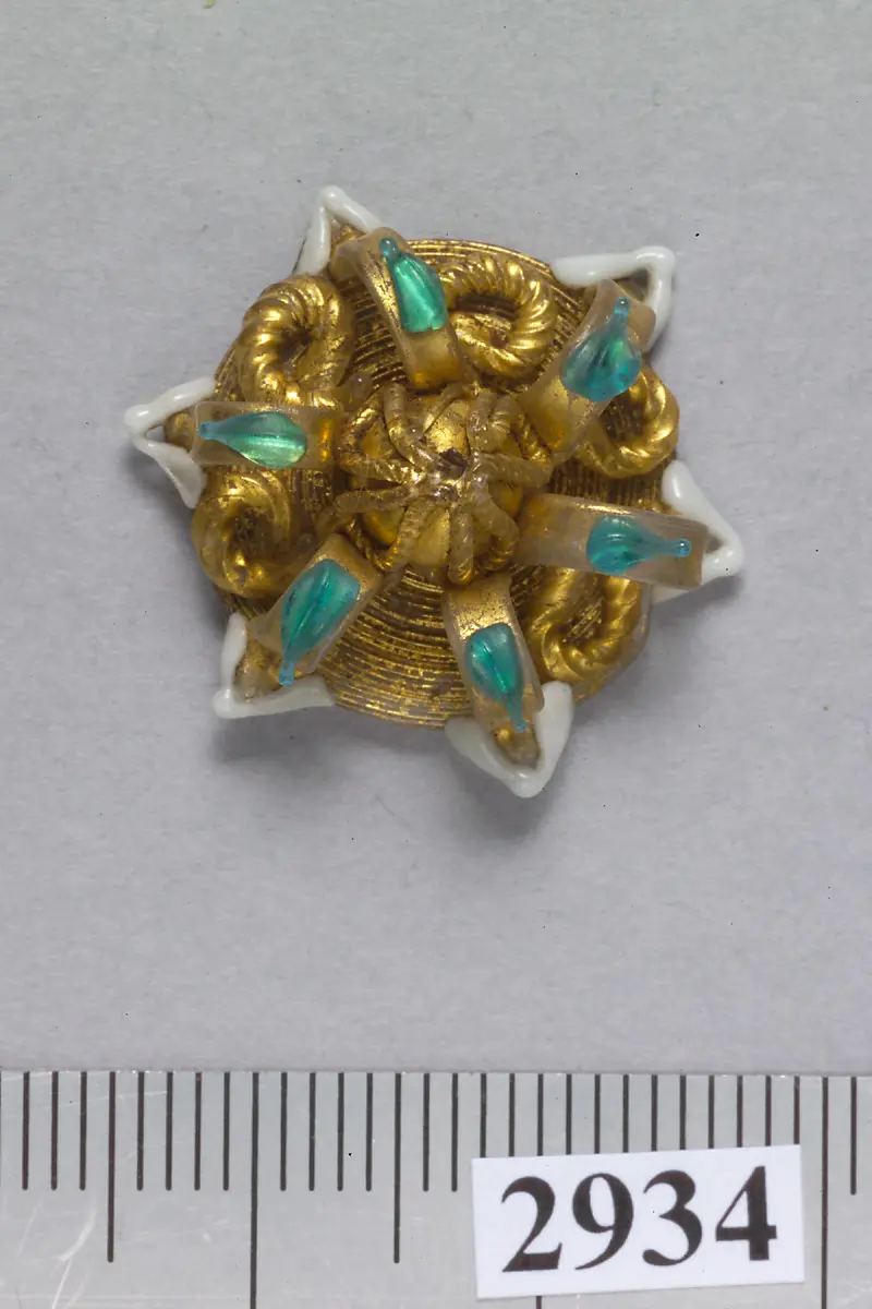sechsstrahliger sternförmiger Knopf aus Glas