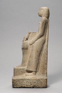 Schreitender Mann mit Osirisfigur