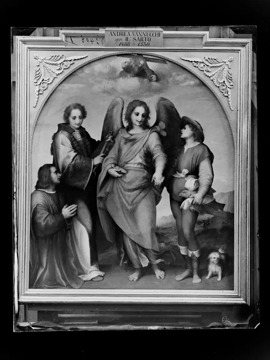 Erzengel Raphael mit Tobias, Hl. Laurentius und dem Stifter Leonardo di Lorenzo Morelli