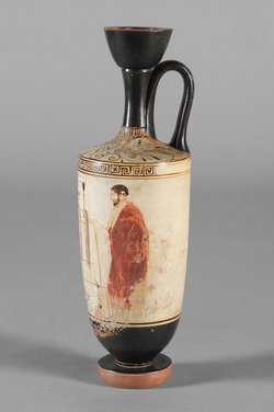 Szene an einer Grabstele