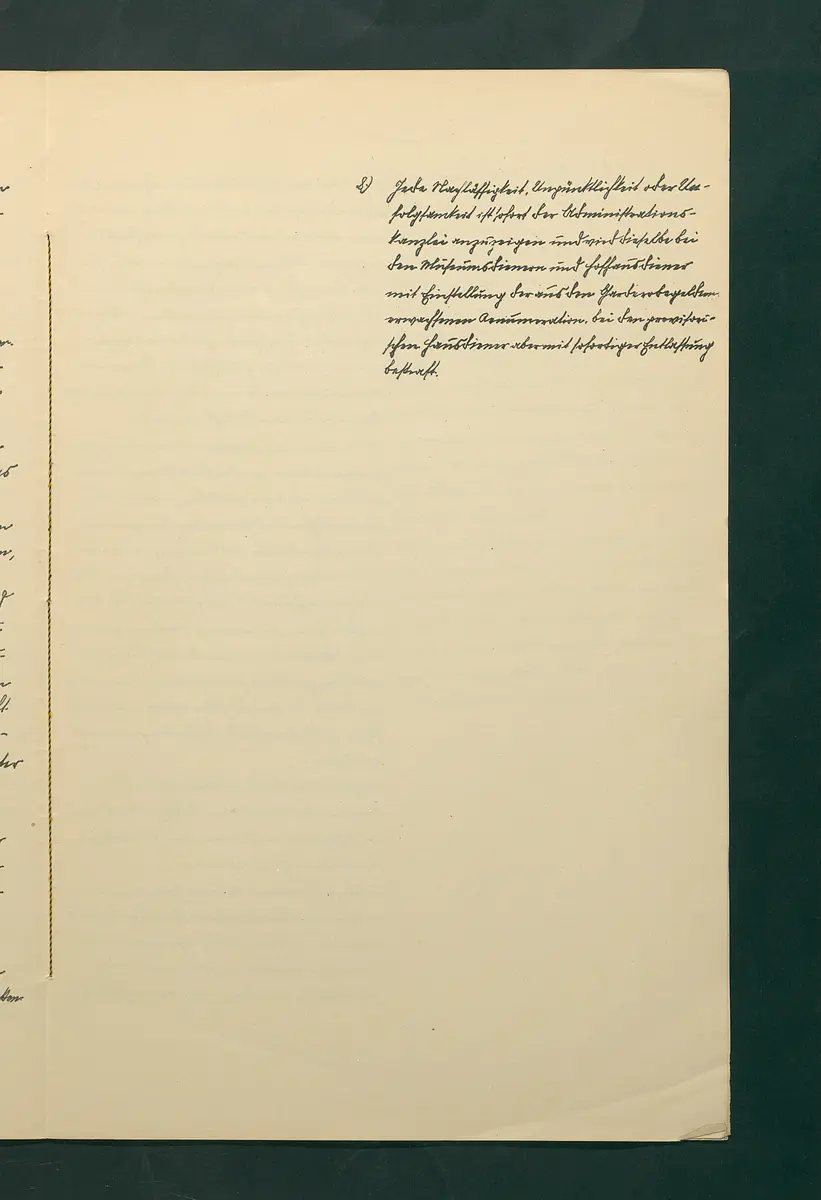 handschriftliche Dienstordnung für Museumsaufseher