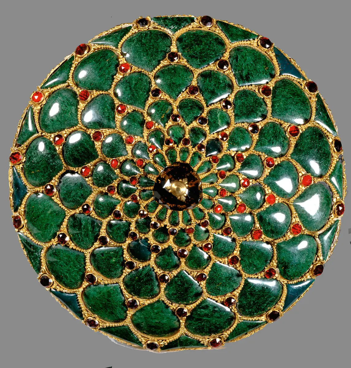 Tazza mit Deckel auf hohem Fuß