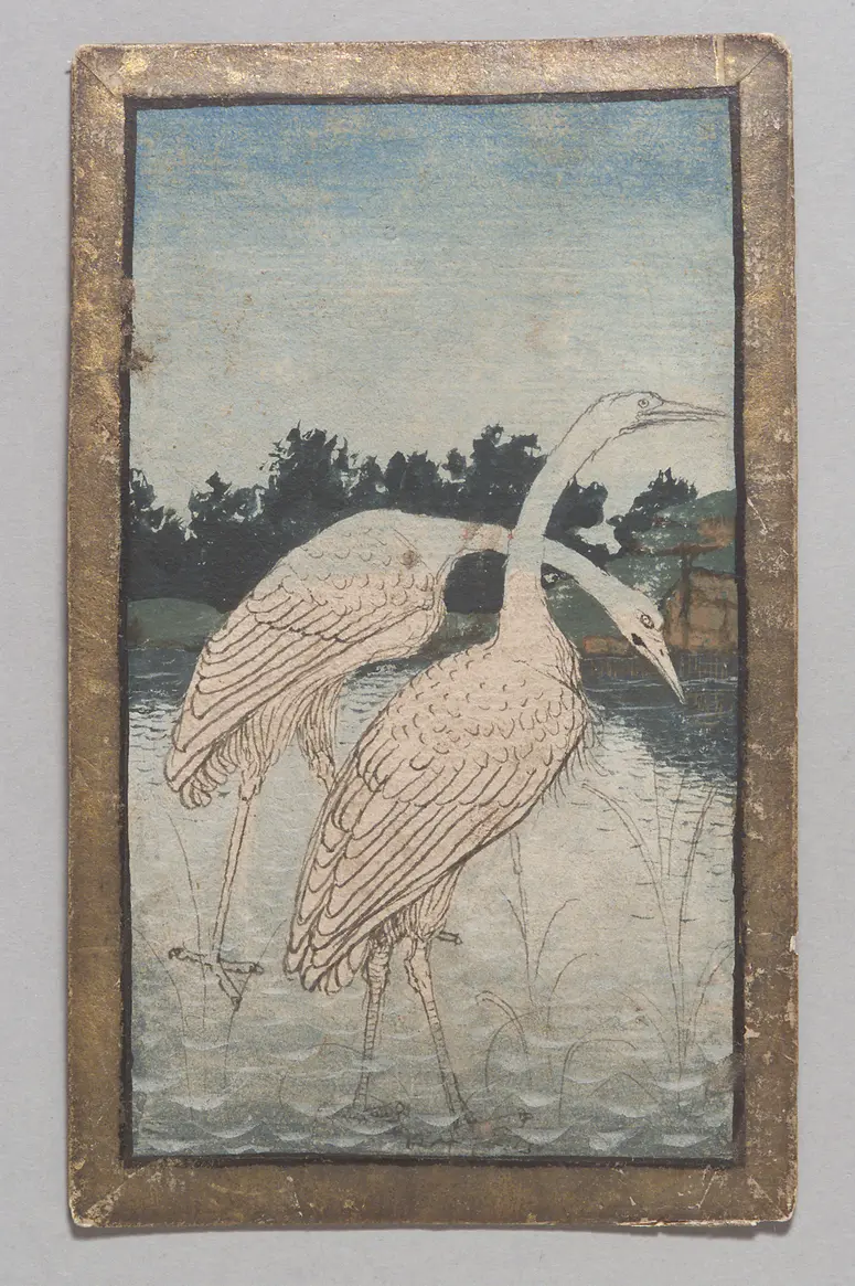 Playing card Heron (Two) from the
