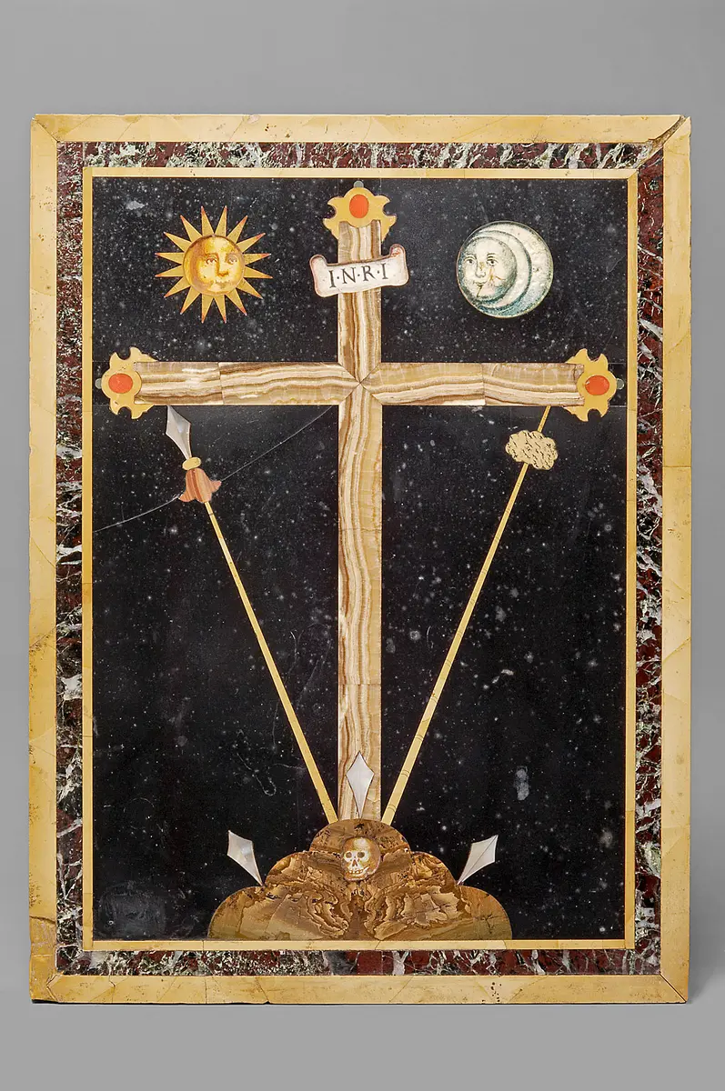 Kreuz Christi mit Marterwerkzeugen