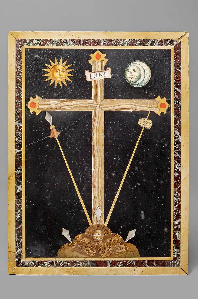 Kreuz Christi mit Marterwerkzeugen
