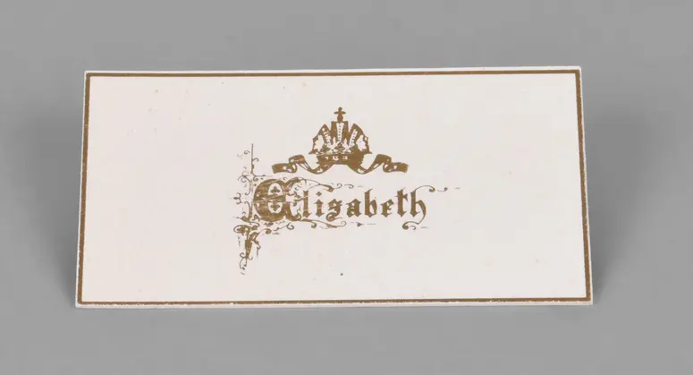 Visitenkarte (Carte de Visite) von Kaiserin Elisabeth; gedruckt bei Ed. Bauche, Paris.