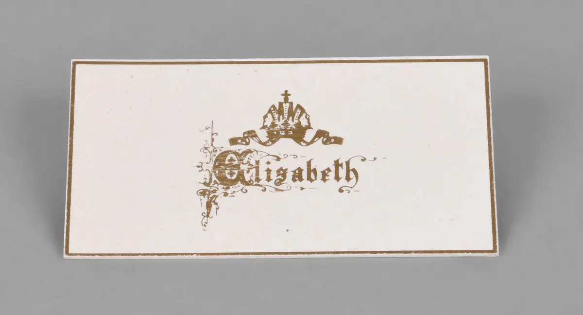 Visitenkarte (Carte de Visite) von Kaiserin Elisabeth; gedruckt bei Ed. Bauche, Paris.