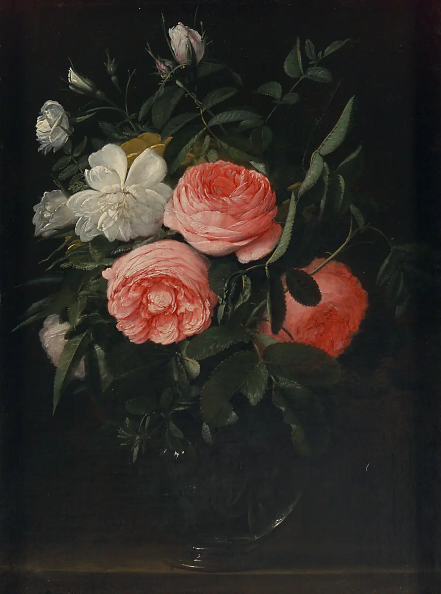 Glas mit Rosen