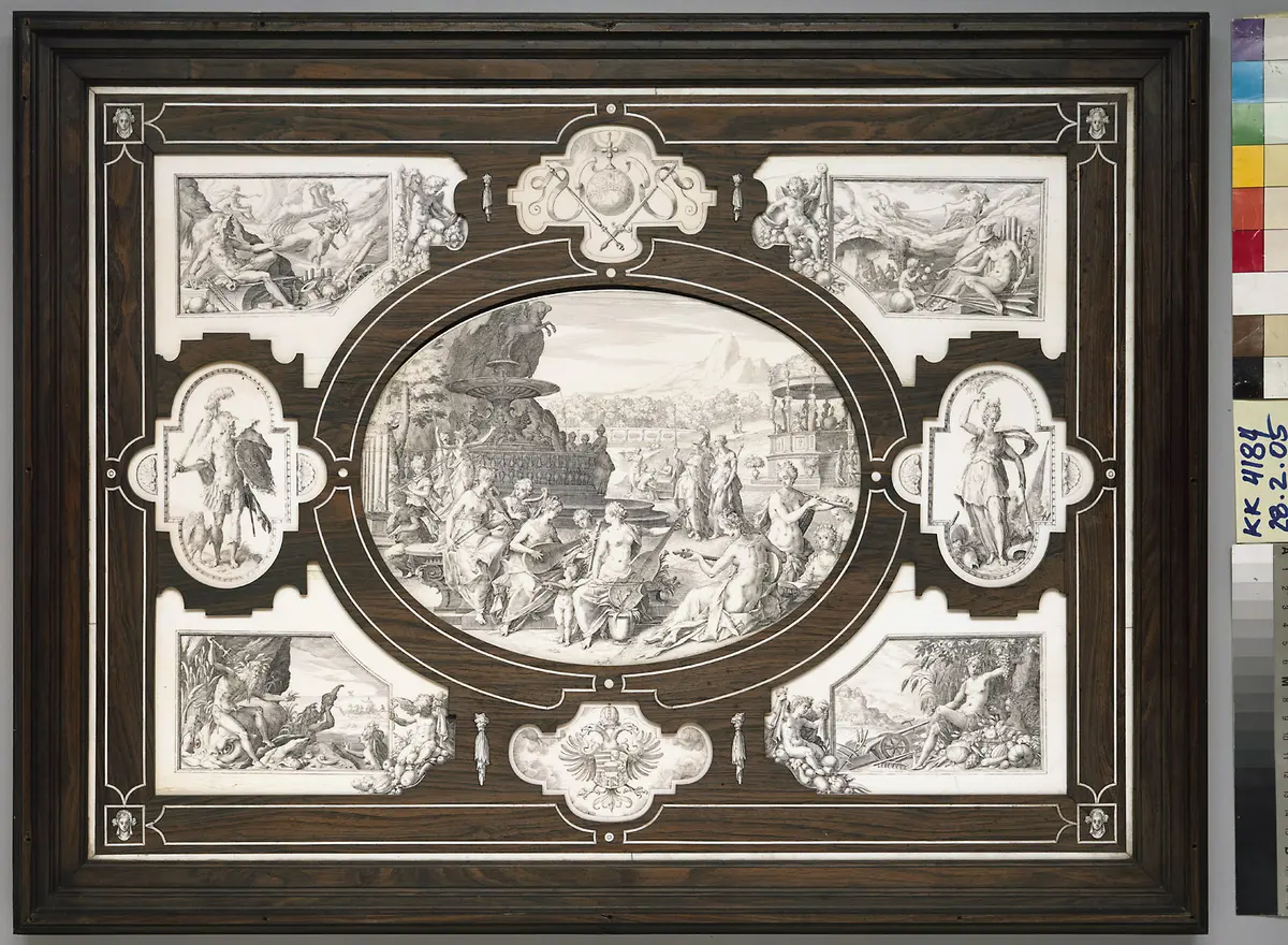 Tableau mit allegorischen Darstellungen