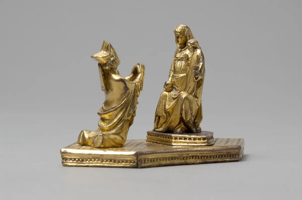 Thronende Madonna mit Bischof (Fragment einer Bischofskrümme)