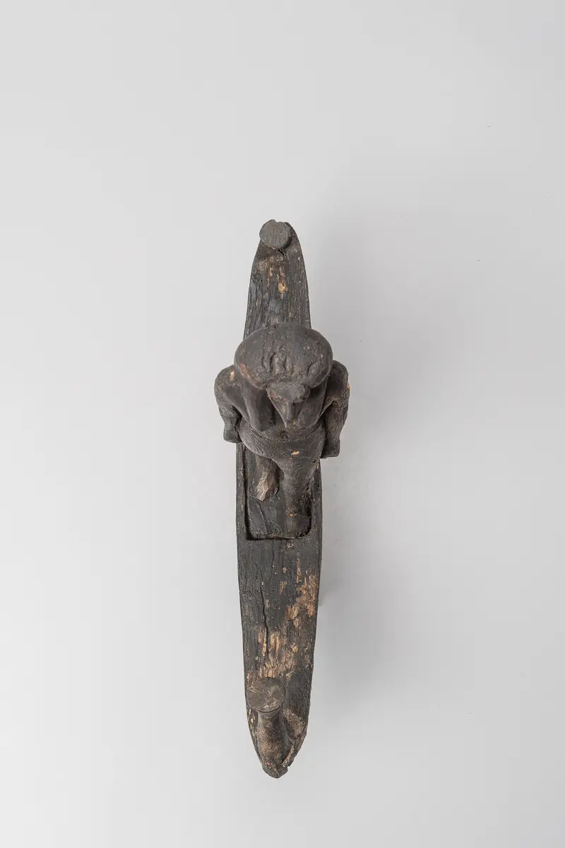Figur des ibisköpfigen Gottes Thot, in einer Barke stehend