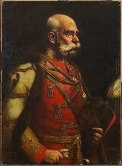 Kaiser Franz Joseph I. (1830-1916) in der Gala-Uniform eines österreichischen Feldmarschalls in ungarischer Adjustierung