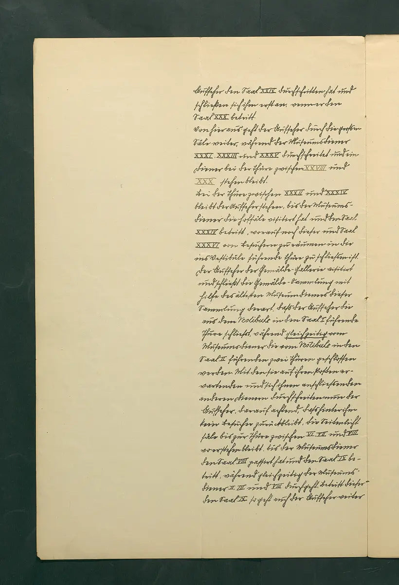 handschriftliche Dienstordnung für Museumsaufseher