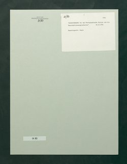 Dienstordnung für das photographische Atelier und Reproduktionsangelegenheiten