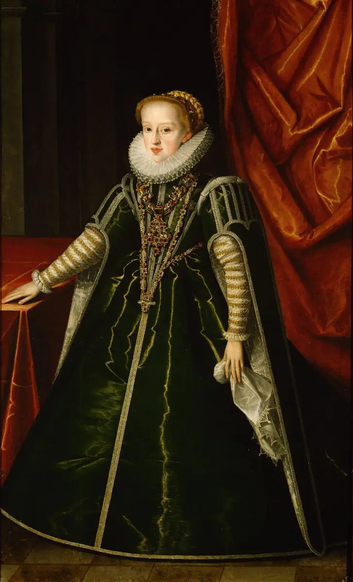 Erzherzogin Gregoria Maximiliane (1581-1597), Tochter von Karl II. von Innerösterreich, im Alter von 11 bis 12 Jahren in ganzer Figur