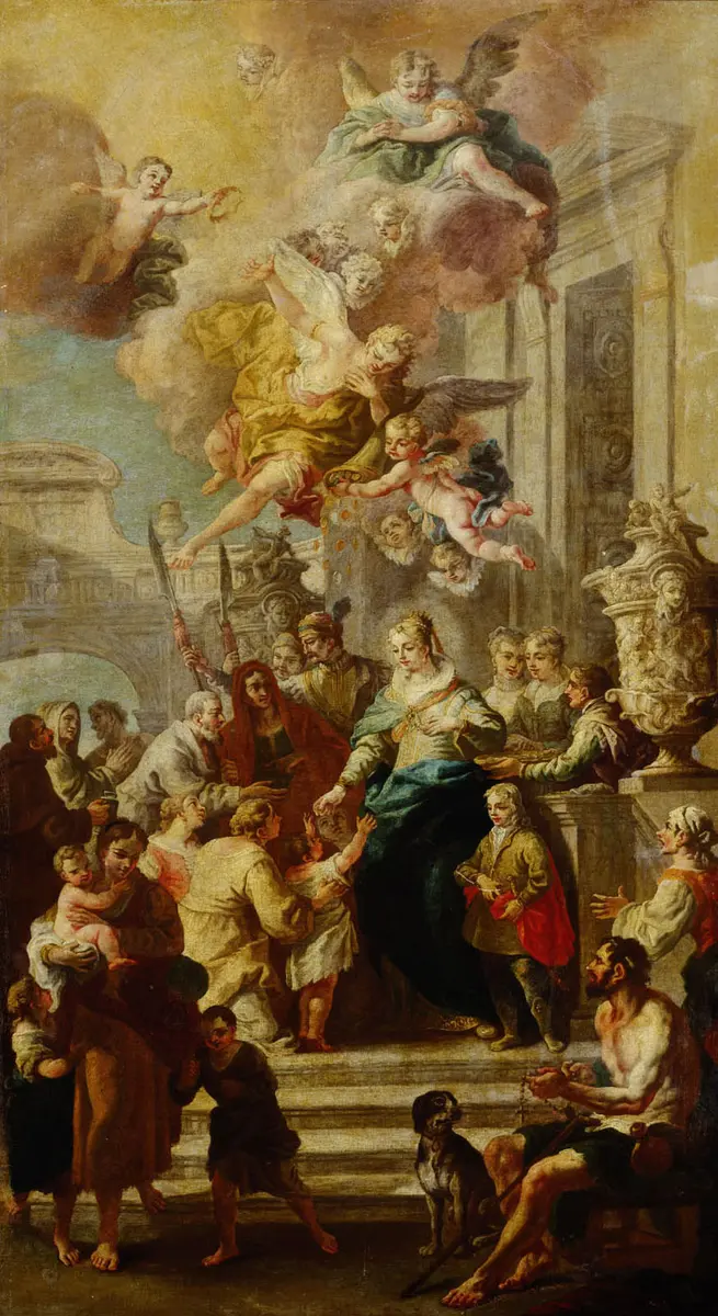 Almosenspende der hl. Elisabeth von Portugal