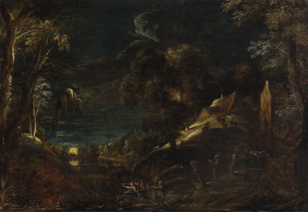 Mondscheinlandschaft mit Pan und Syrinx