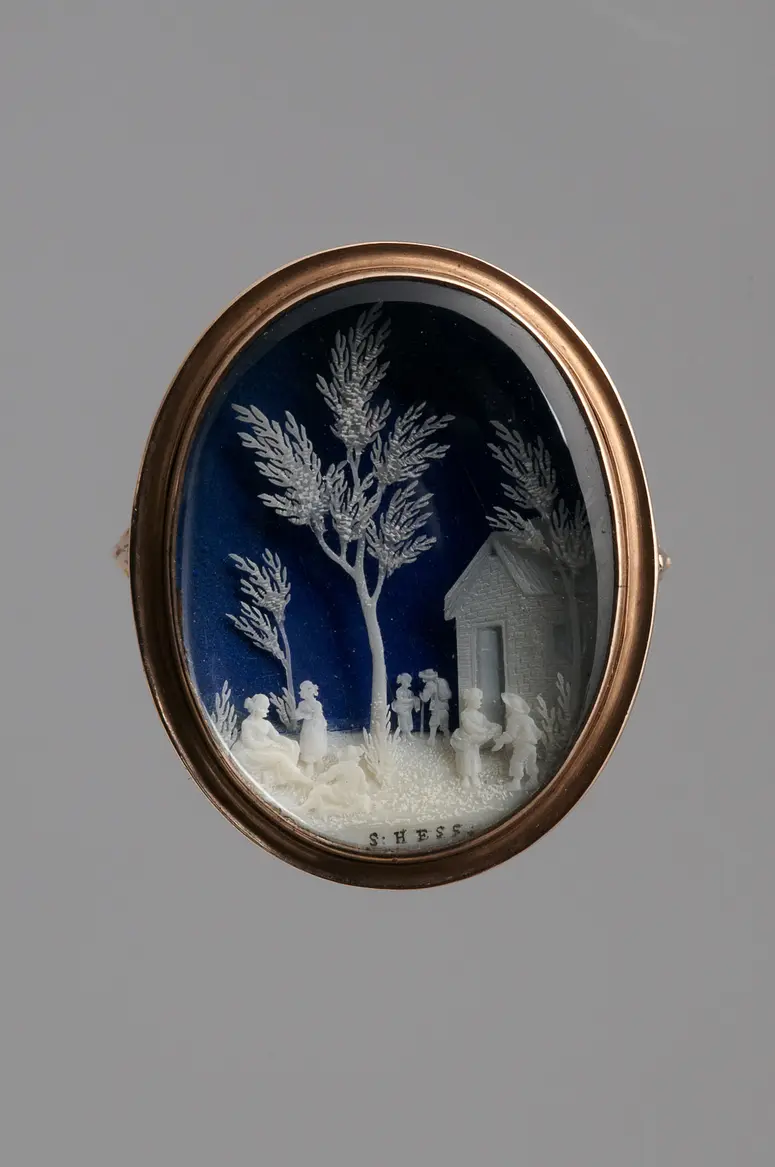 Ring mit Landschaft und Staffage