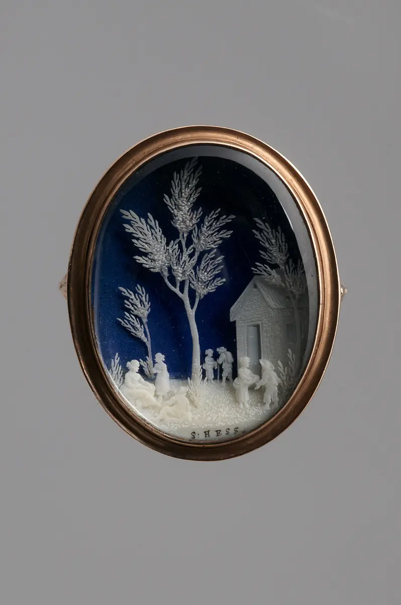 Ring mit Landschaft und Staffage