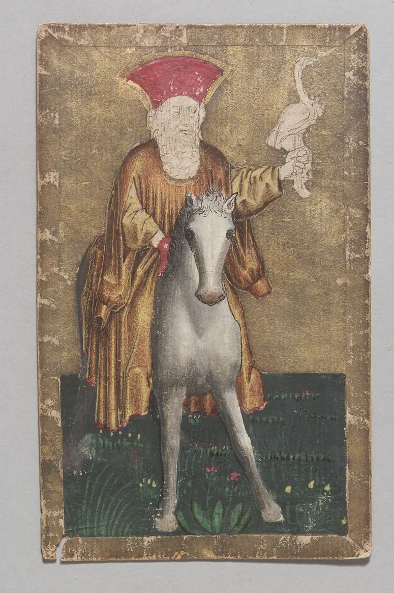 Spielkarte Reiher König aus dem