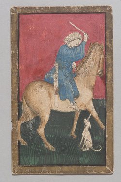 Spielkarte Jagdhunde Unter aus dem "Ambraser Hofjagdspiel"