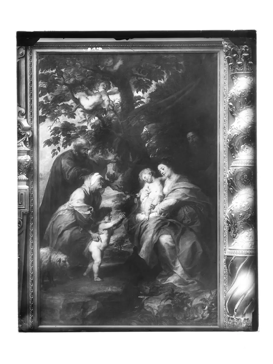 Ildefonso-Altar: Die Hl. Familie unter dem Apfelbaum (Außenseiten der Flügel)
