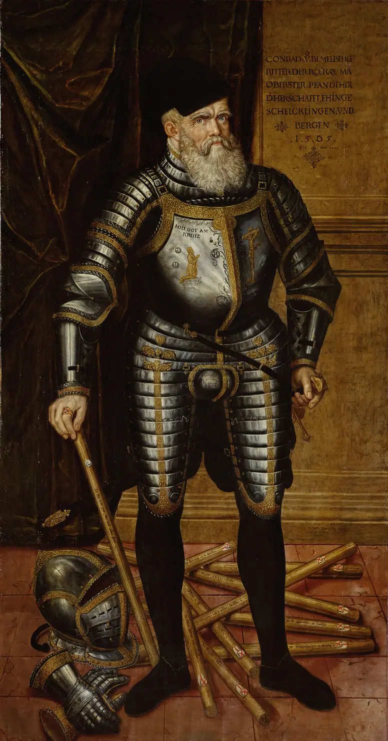 Konrad von Bemelberg (1494-1567), Landsknechtführer, im Harnisch