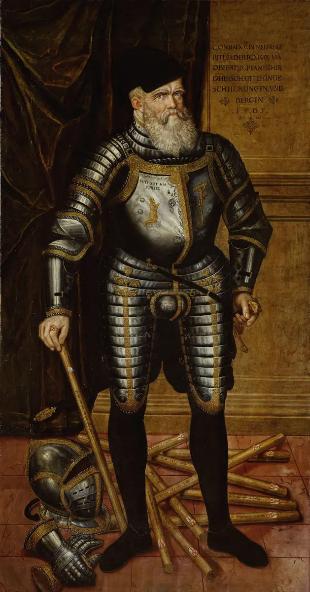 Konrad von Bemelberg (1494-1567), Landsknechtführer, im Harnisch